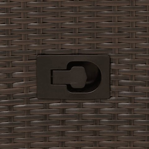 ROZKŁADANE FOTELE OGRODOWE 2 SZT PODUSZKI BRĄZOWY RATTAN PE