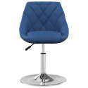 OBROTOWE KRZESŁA STOŁOWE 4 SZT. NIEBIESKIE OBITE AKSAMITEM