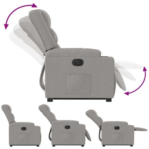 PODNOSZONY FOTEL MASUJĄCY ELEKTRYCZNY ROZKŁADANY SZARY