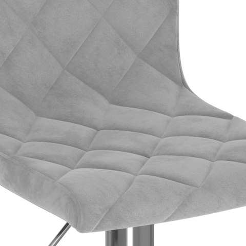 STOŁKI BAROWE 2 SZT. JASNOSZARE OBITE AKSAMITEM