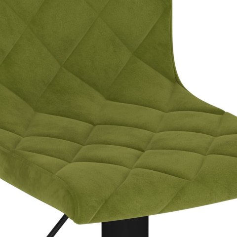 STOŁKI BAROWE 2 SZT. JASNOZIELONE TAPICEROWANE AKSAMITEM