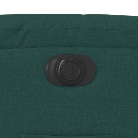 ELEKTRYCZNY FOTEL ROZKŁADANY CIEMNOZIELONY OBITY TKANINĄ