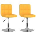 OBROTOWE KRZESŁA STOŁOWE 2 SZT. ŻÓŁTE OBITE TKANINĄ