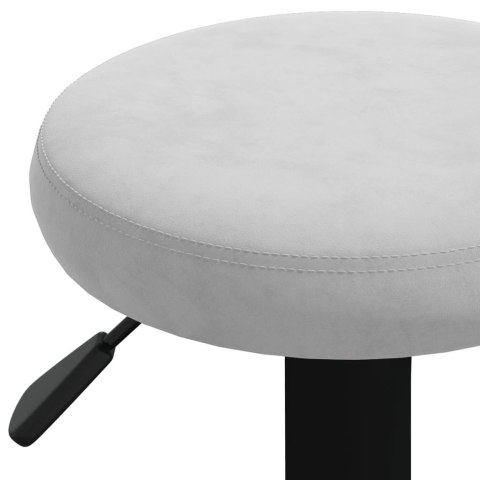 STOŁKI BAROWE 2 SZT. JASNOSZARE OBITE AKSAMITEM