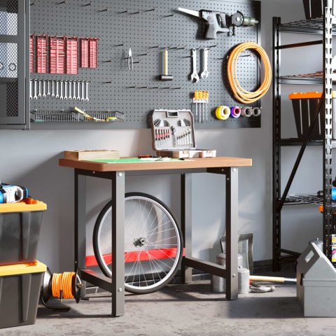 VidaXL Stolik roboczy, 100x60x83 cm, prostokątny, lite drewno bukowe