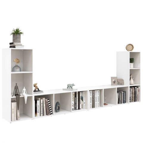 SZAFKI TELEWIZYJNE 4 SZT. BIAŁE 107X35X37CM