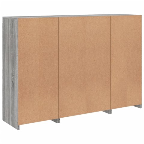 SZAFKI Z OŚWIETLENIEM LED 3 SZT. SZARY DĄB SONOMA