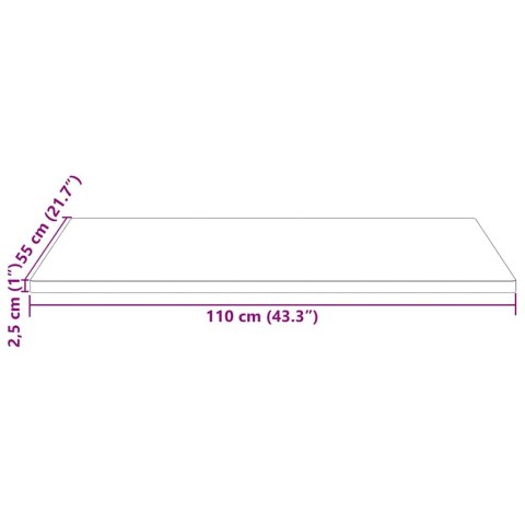 BLAT STOŁU BIAŁY 110X55X2,5CM LITA SOSNA PROSTOKĄTNY