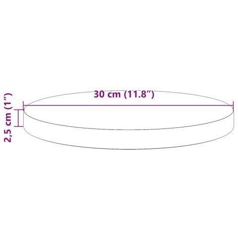 BLAT STOŁU BIAŁY Ø30X2,5CM DREWNO SOSNOWE
