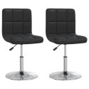 KRZESŁA STOŁOWE 2 SZT. CZARNE OBITE SZTUCZNĄ SKÓRĄ