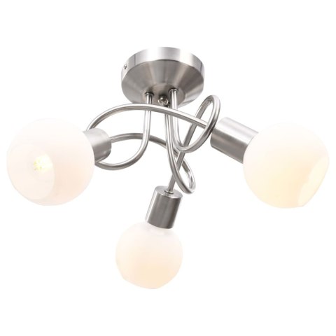 LAMPA SUFITOWA Z CERAMICZNYMI KLOSZAMI NA 3 ŻARÓWKI E14