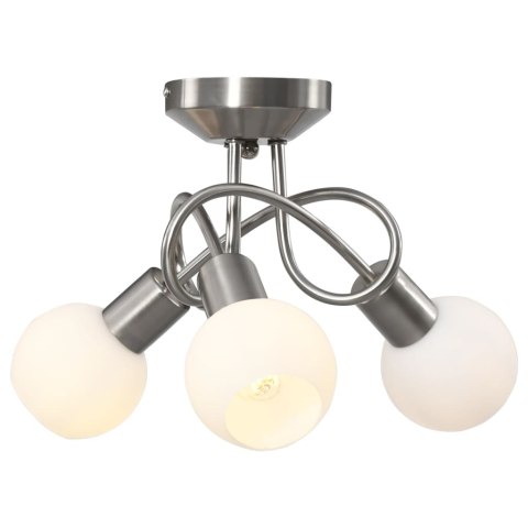LAMPA SUFITOWA Z CERAMICZNYMI KLOSZAMI NA 3 ŻARÓWKI E14