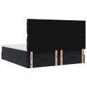 RAMA ŁÓŻKA OTOMANA Z MATERACAMI CZARNA 160X200CM AKSAMIT