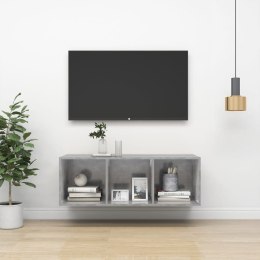 WISZĄCA SZAFKA POD TV SZAROŚĆ BETONU 37X37X107CM