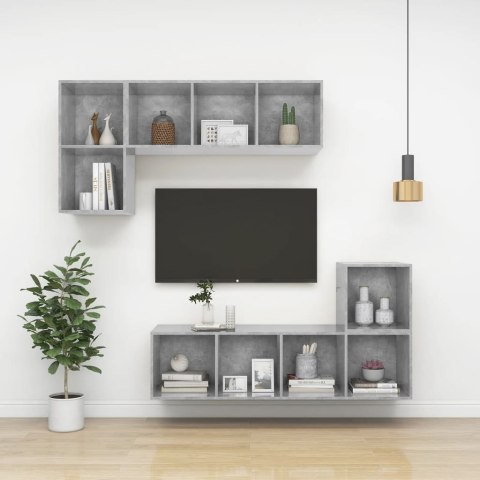 WISZĄCA SZAFKA POD TV SZAROŚĆ BETONU 37X37X107CM