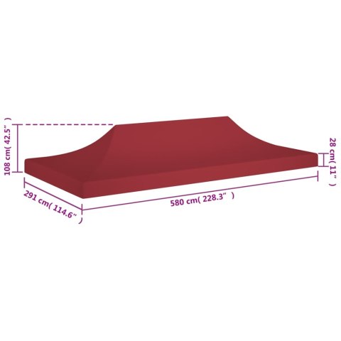 DACH DO NAMIOTU IMPREZOWEGO 6X3M BURGUND 270G/M²