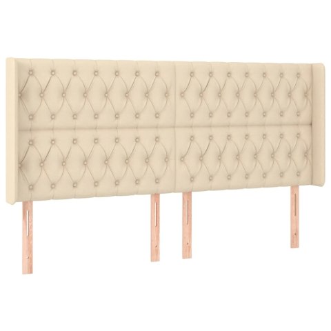 VidaXL Łóżko kontynentalne z materacem, kremowe, 180x200 cm, tkanina