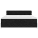 RAMA ŁÓŻKA OTOMANA Z MATERACEM CZARNA 160X200CM AKSAMIT