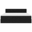 RAMA ŁÓŻKA OTOMANA Z MATERACEM CZARNA 160X200CM AKSAMIT