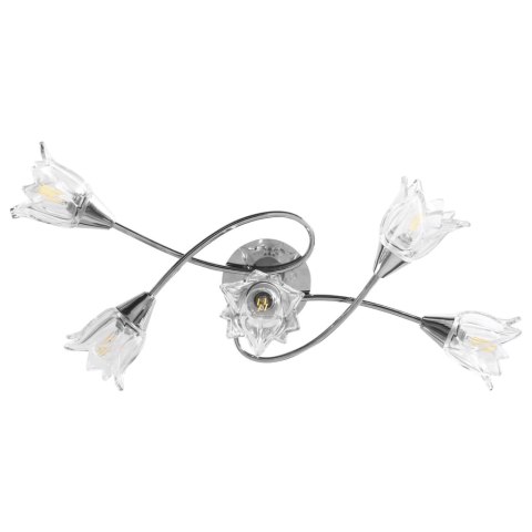 LAMPA SUFITOWA ZE SZKLANYMI KLOSZAMI NA 5 ŻARÓWEK E14 TULIPANY