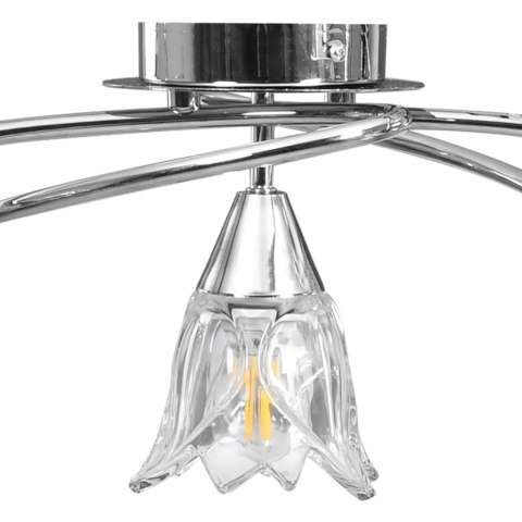 LAMPA SUFITOWA ZE SZKLANYMI KLOSZAMI NA 5 ŻARÓWEK E14 TULIPANY