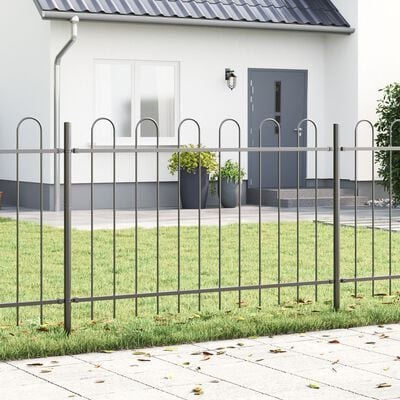 OGRODOWY PŁOT Z ŁUKIEM NA GÓRZE SZARY 8,5X1M STAL
