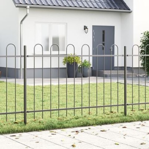 OGRODOWY PŁOT Z ŁUKIEM NA GÓRZE SZARY 8,5X1M STAL