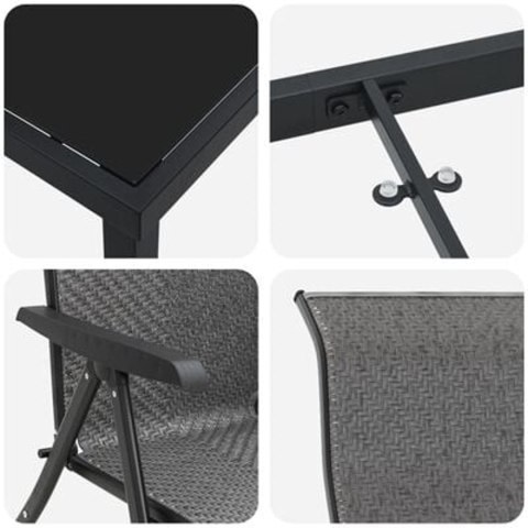 5-CZĘŚCIOWY ZESTAW JADALNY OGRODOWY SZARY POLIRATTAN