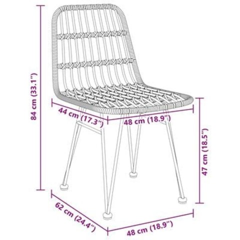 5-CZĘŚCIOWY ZESTAW MEBLI OGRODOWYCH BRĄZOWY RATTAN