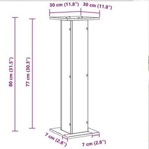 STOJAK NA ROŚLINY 2 SZT. CZARNY DĄB 30X30X80CM