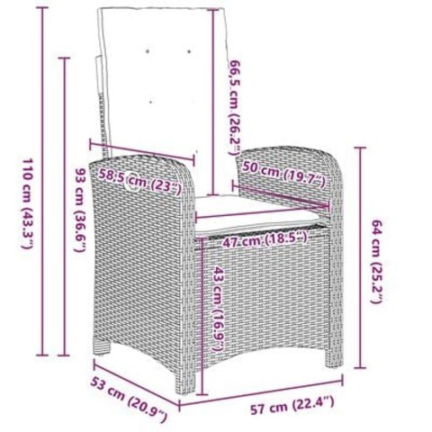 7-CZĘŚCIOWY ZESTAW DO JADALNI OGRODOWEJ Z PODUSZKAMI BRĄZOWY POLIRATTAN