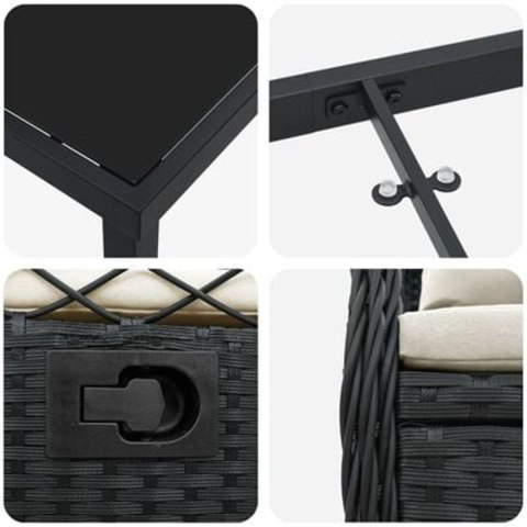 5-CZĘŚCIOWY ZESTAW DO JEDZENIA OGRODOWEGO JASNOSZARY POLIRATTAN