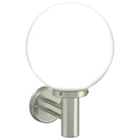 LAMPA ŚCIENNA 2 SZT. SREBRNA STAL NIERDZEWNA IP44