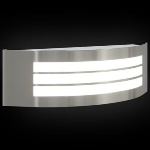 LAMPA ŚCIENNA 2 SZT. SREBRNA STAL NIERDZEWNA IP44