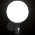 LAMPA ŚCIENNA NA ZEWNĄTRZ Z CZUJNIKIEM CZARNA STAL NIERDZEWNA IP44