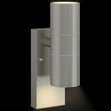 LAMPA ŚCIENNA SREBRNA STAL NIERDZEWNA IP44