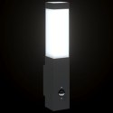 LAMPA ŚCIENNA ZEWNĘTRZNA Z CZUJNIKIEM CZARNA STAL NIERDZEWNA IP44