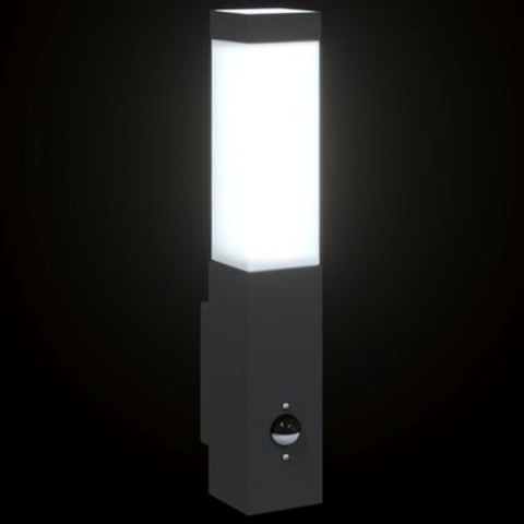LAMPA ŚCIENNA ZEWNĘTRZNA Z CZUJNIKIEM CZARNA STAL NIERDZEWNA IP44