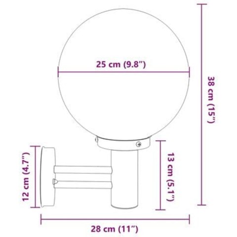ZEWNĘTRZNA LAMPA ŚCIENNA CZARNA STAL NIERDZEWNA IP44