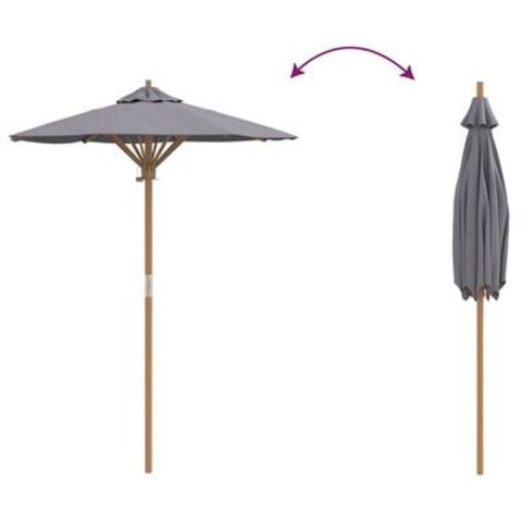 PARASOL OGRODOWY CIEMNOSZARY 150X210CM Z BAMBUSA