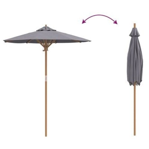 PARASOL OGRODOWY CIEMNOSZARY 180X230CM Z BAMBUSA