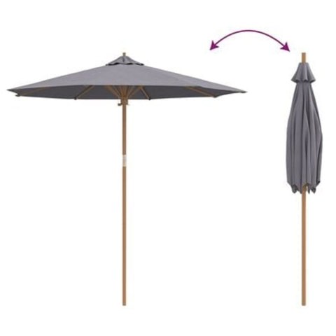 PARASOL OGRODOWY CIEMNOSZARY 240X260CM Z BAMBUSA