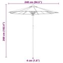 PARASOL OGRODOWY KREMOWY 240X260CM Z BAMBUSA