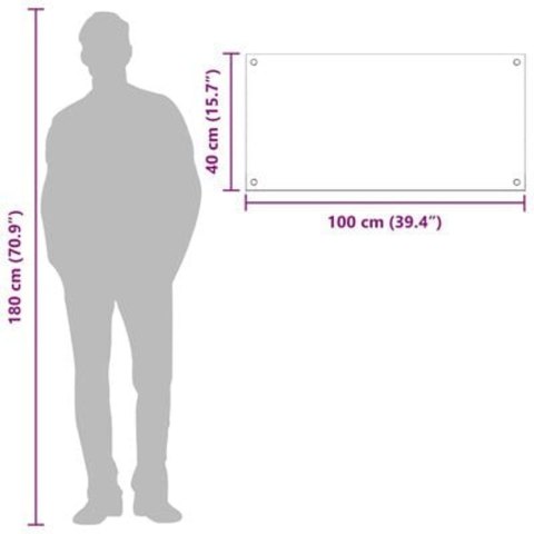 PANEL OCHRONNY DO KUCHNI CIEMNOSZARY 100X40X0,6CM ZE SZKŁA HARTOWANEGO
