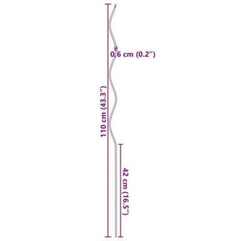 VidaXL Spiralne podpory do roślin 5 szt. 110 cm stal