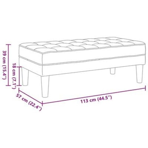 ŁAWKA CIEMNOSZARA 113X57X39CM Z TKANINY