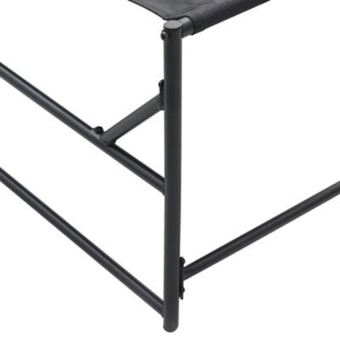 LEŻAK OGRODOWY - ANTRACYTOWY - 200X74X73CM - STAL I TEXTILENE