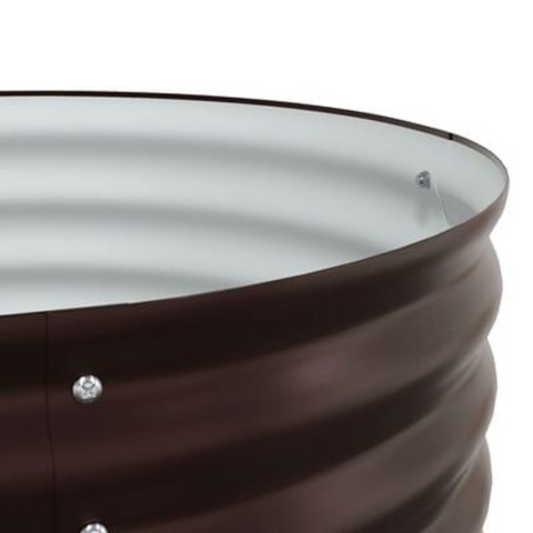 PODNIESIONE ŁÓŻKO OGRODOWE BRĄZOWE 400X80X81CM STAL OCYNKOWANA