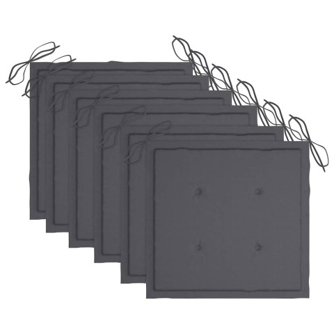 SZTAPLOWANE KRZESŁA OGRODOWE Z PODUSZKAMI 6 SZT. TEKOWE