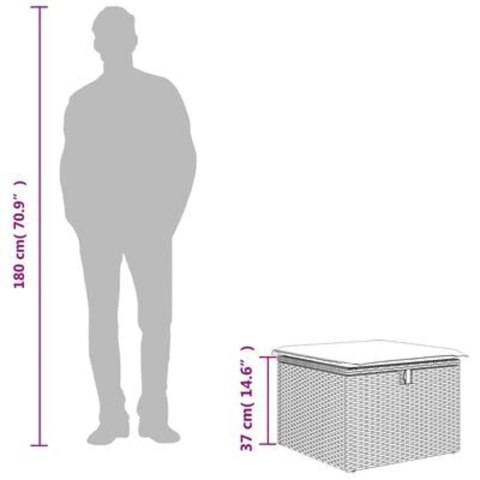 STOŁEK OGRODOWY Z PODUSZKĄ BRĄZOWY 55X55X37CM POLIRATTAN